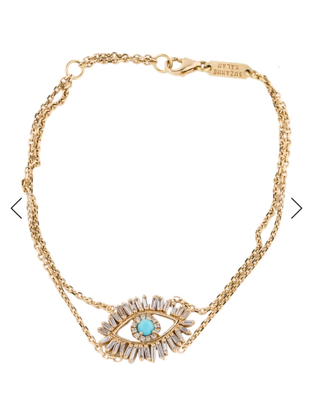 Suzanne Kalan Gold Bracelet with Turquoise Eye Charm